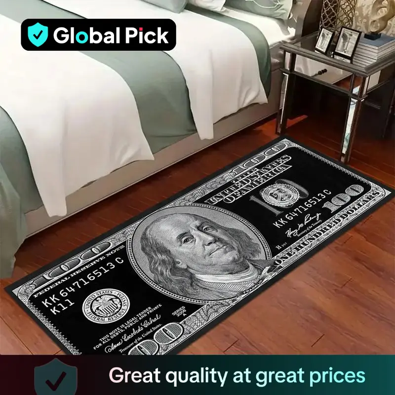 Dollar Pattern Carpet, 1 Count Non-slip Soft Comfortable Washable Floor Mat, Decorative Rugs for Home Living Room Bedroom Hotel Dormitory