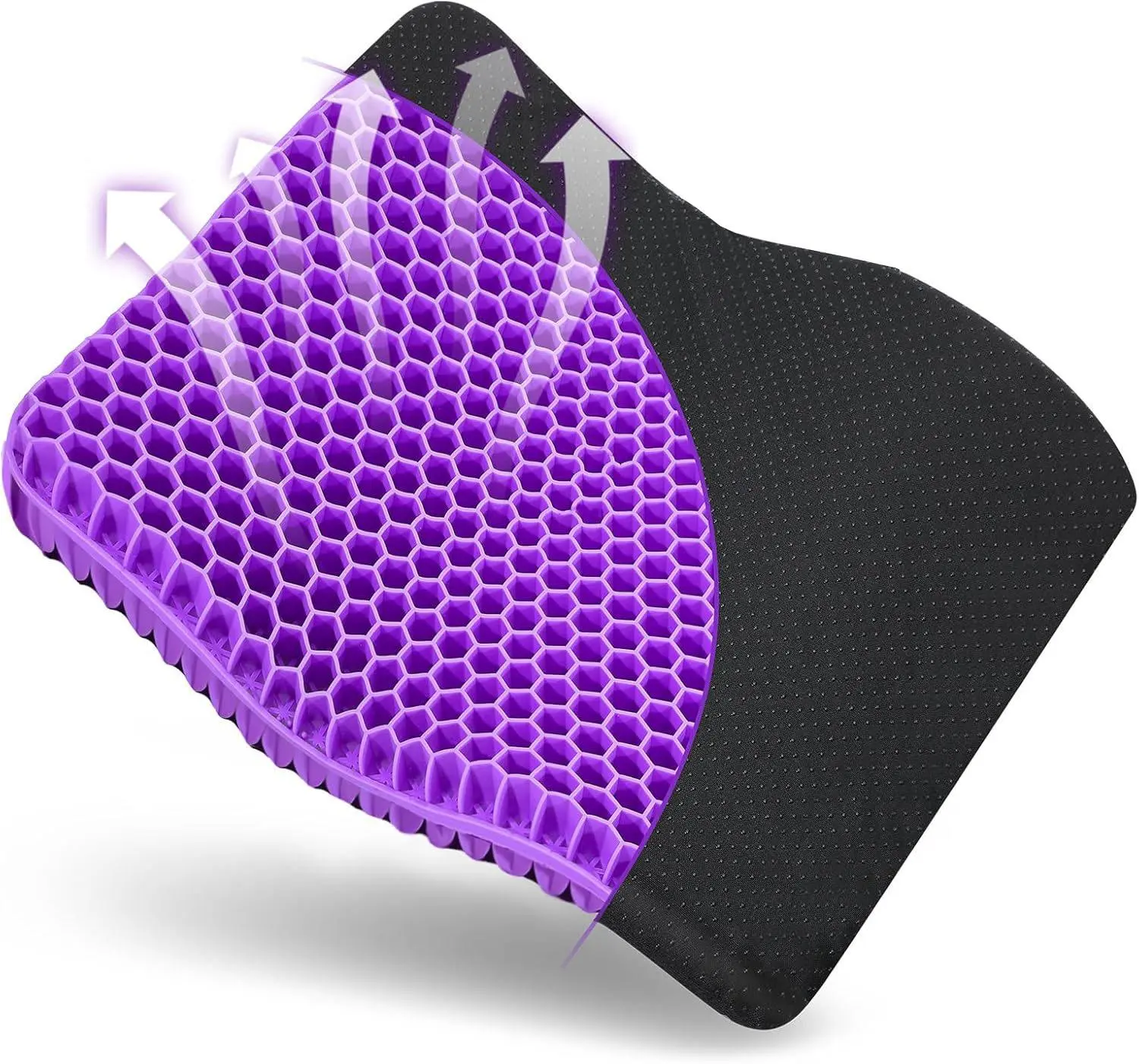 Super Large Cooling Gel Seat Cushion with Double-Layer Thick Honeycomb Design - Pressure Relief, Supportive Sitting for Tailbone Sciatica Pain, Office Chair & Car Use
