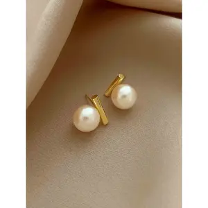 French Vintage Faux Pearl Earrings, Simple Elegant Women's Daily Commute Earings, Versatile Stylish Jewelry for Everyday Wear, High Quality Earrings