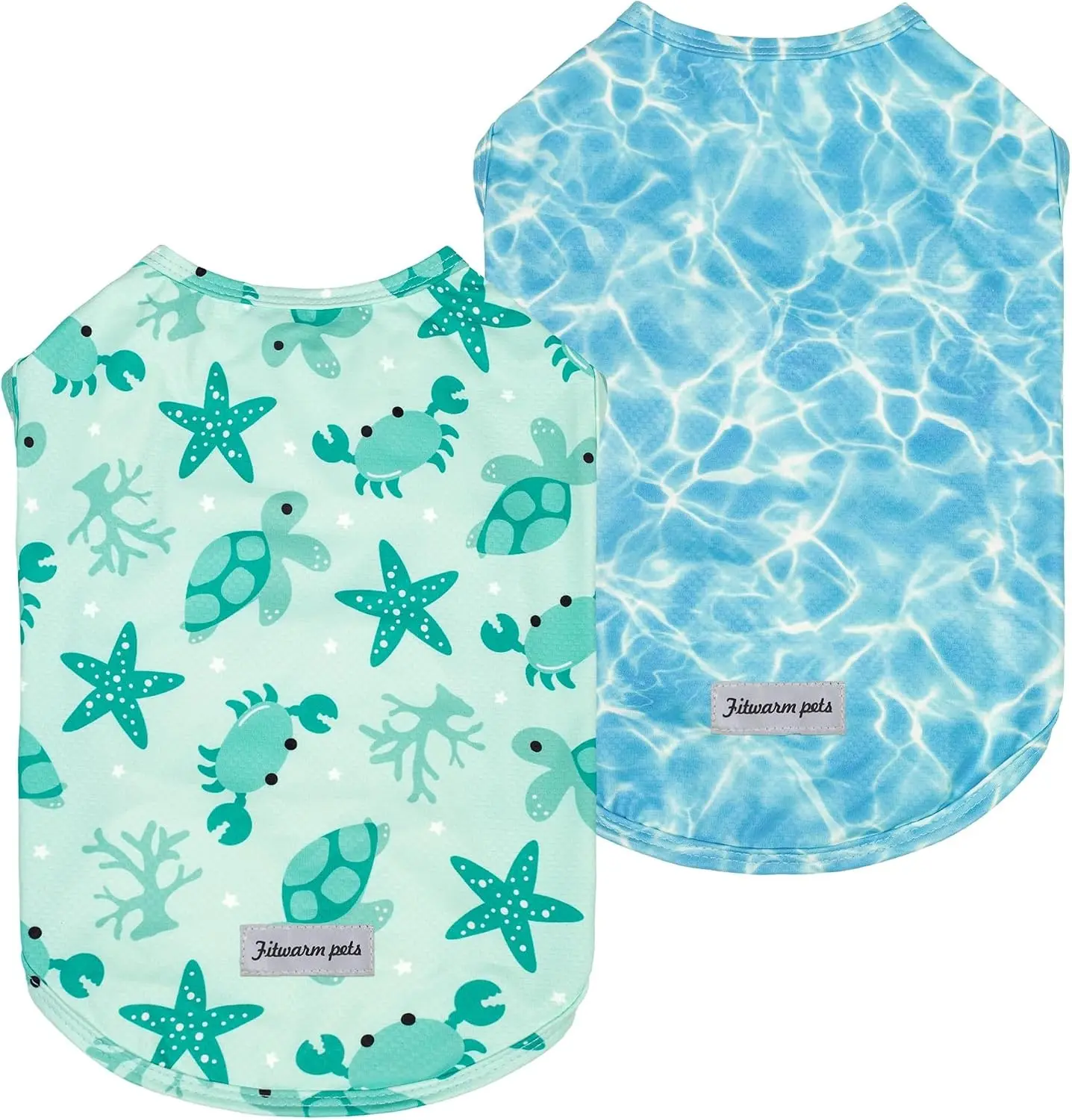 Fitwarm 2 Pack Marine UPF 50+ UV Sun Protection Dog Shirt, Lightweight Cooling Vest, Quick Dry Summer Clothes for Small Dogs Boy Girl, Pet Outfit, Sky Blue, Mint Green, Small Gift