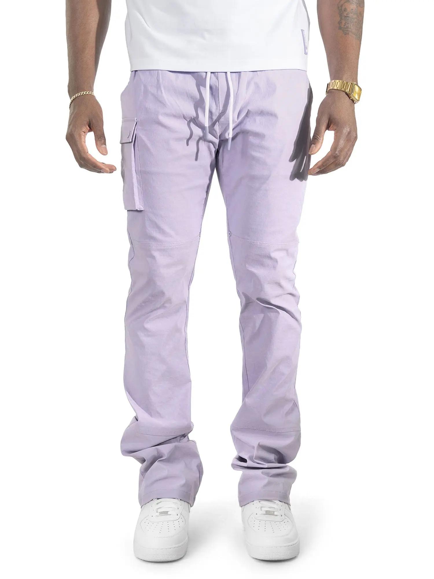 Makobi Adorni Stacked Nylon Pants in Lavender - M1634