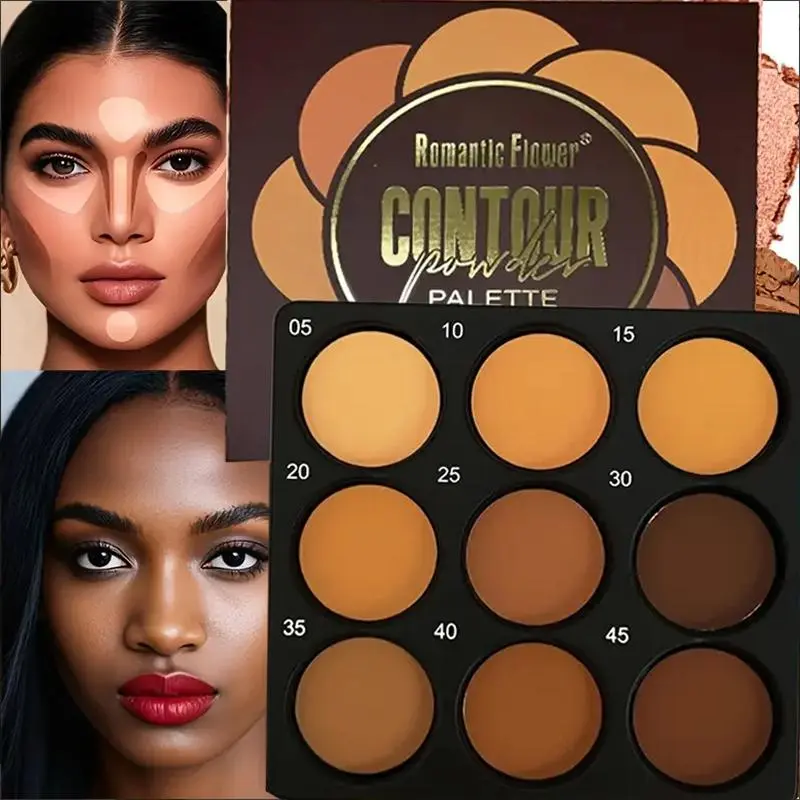 9-Color Matte Finish Contour Palette, Long-Lasting Waterproof Concealer, Essential Daily Makeup for Flawless Coverage Face, Must-Have High Quality Cosmetics, Corrector Concealer Palette