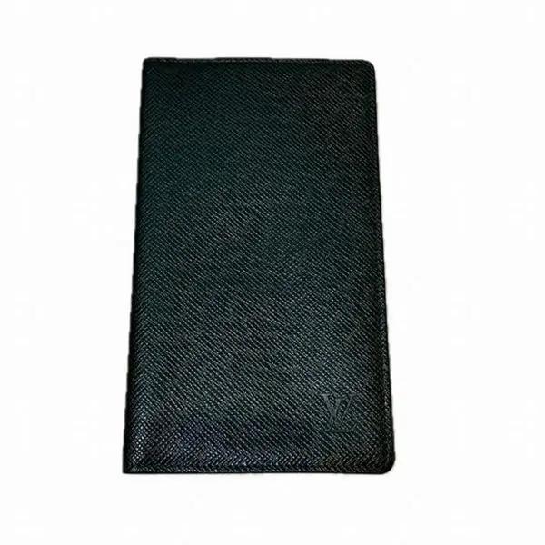 Pre-owned Louis Vuitton leather Small Leather Goods Preowned Taiga Porte Valeur Carte Credit Bi fold wallet Long Men'