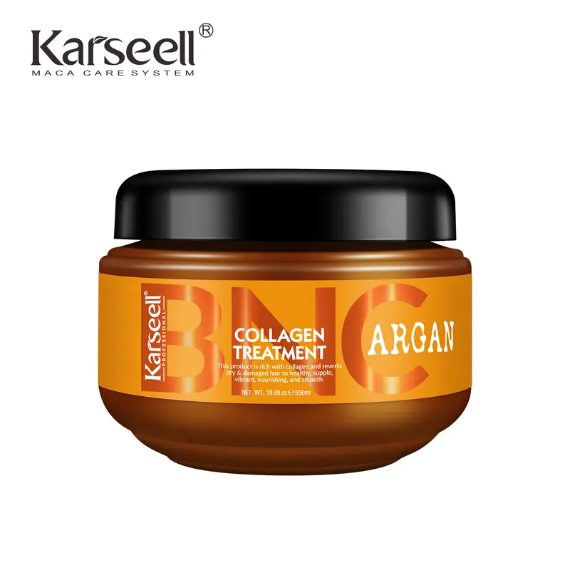 Karseell BNC Collagen Hair Treatment Deep Repair Conditioning Argan Oil Collagen Hair Mask Essence for Dry Damaged Hair All Hair Types 18.6 oz 550ml
