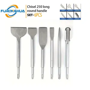 Carbide-Tipped 6PC Chisel Set for Professional Masonry Work with Anti-Wear Coating, Durable Multi-Surface Renovation Kit