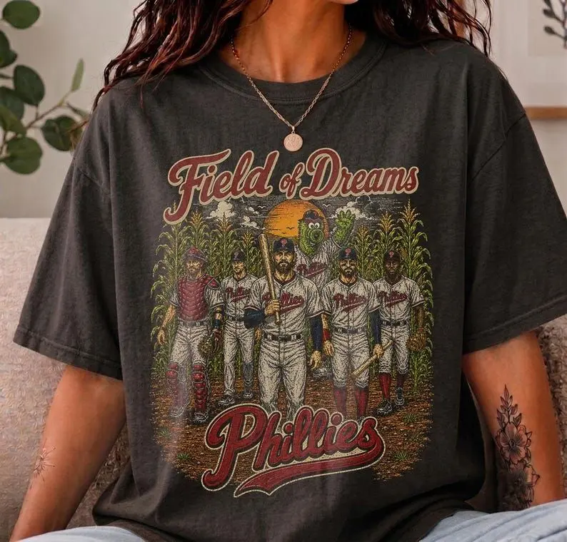 Phillies Field of Dreams Baseball Tee, Retro Cornfield Graphic Shirt