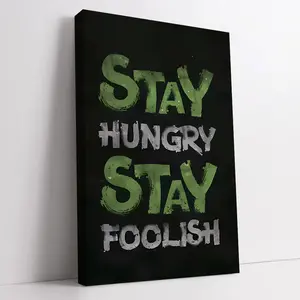 Black background with green letters featuring an inspirational quote print; 2D flat canvas wall art poster. Motivational wall decor and home room decoration ornament. A perfect printed gift for graduation, birthdays, and various festivals; apartment and o