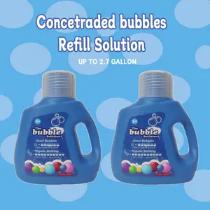 2 Bottles Concentrated Bubble Solution for Bubble Machines (Up to 2.7 Gallons), Concentrated Solution Refills for Machine, Wands, Blower, Easter, Kids