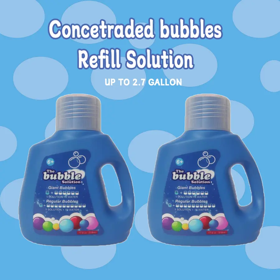 Concentrated Bubble Solution Refill (2 Bottles) – Compatible with Bubble Machines, Wands, Blowers – Easter Kids Toy Makes Up to 2.7 Gal