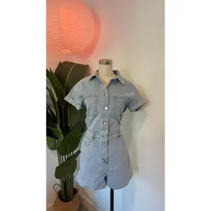 light denim romper