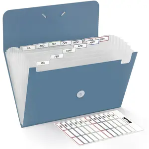 SKYDUE 13-Pocket Accordion File Organizer with Labels, Expanding Folder for A4/Letter Paper for Office School Home