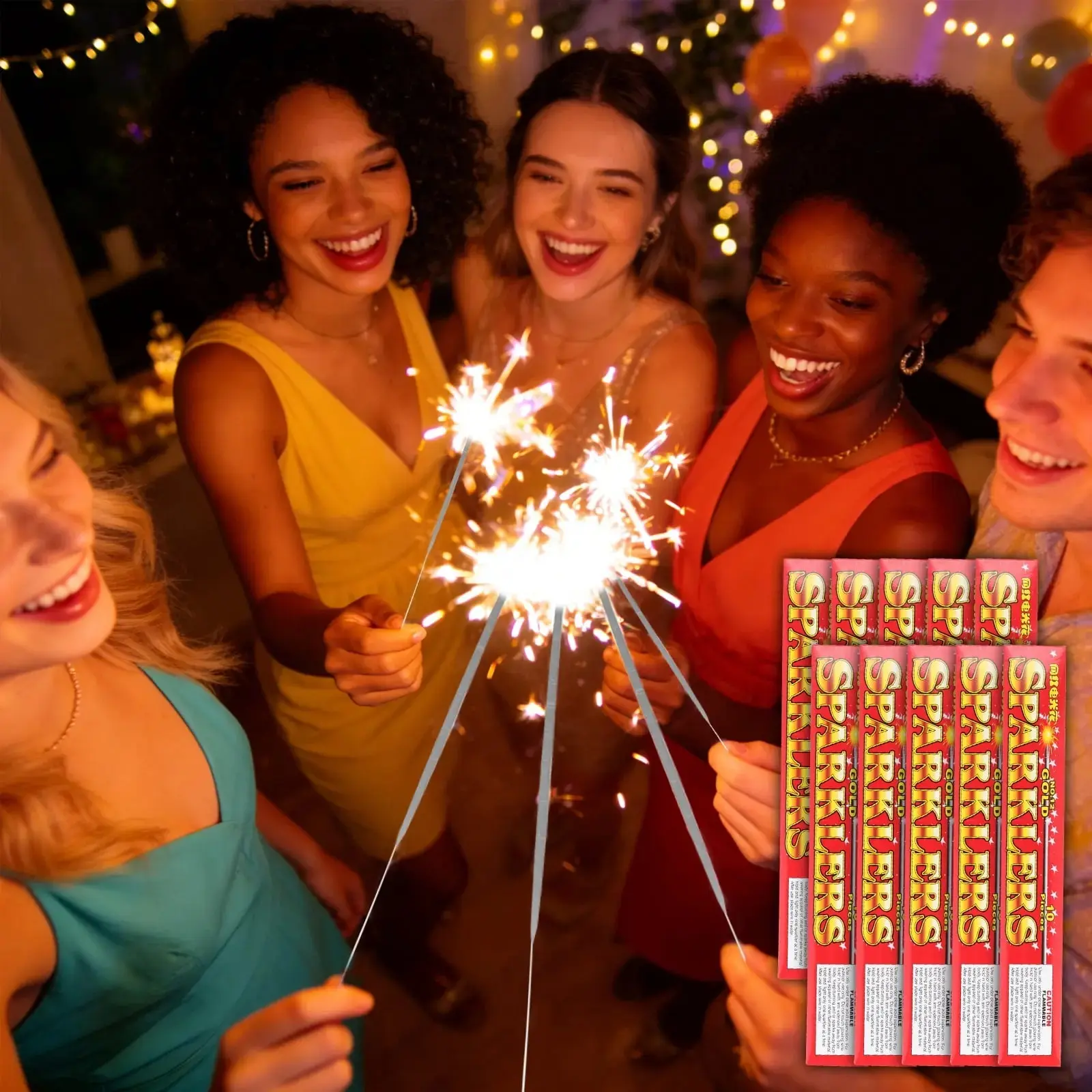 sohochic 100-Pack 12in Safe Firework Sparkler Sticks, Long-Lasting Handheld Sparklers for Wedding Send-Off, Halloween, Party Supplies