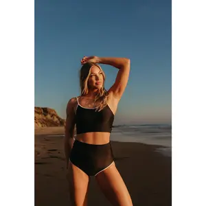 COCO TWO PIECE IN BLACK AND WHITE TRIM BY PINK DESERT