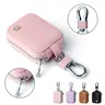 Vintage Polyurethane Faux Leather Universal Earbud Headset Storage Bag - Compact Zipper Pouch, Scratch-Protection Carry Case with Mesh Pocket, Dustproof Storage, Metal Keychain, Cord Organizer, SD Card Holder, Purse Stuffers, Mother's Day Gift