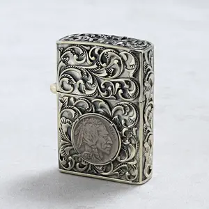 Buffalo Nickel 925 Sterling Silver & Copper Lighter Case