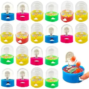 24 Pack Mini Finger Basketball Shooting Game Handheld Desktop Table Basketball Fidget Game Toys Birthday Party Supplies Decorations Favors Random Color