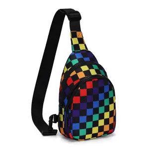 Men's and Women's Plaid Crossbody Chest Bag 2025 New Casual Travel Hiking Cycling Chest Bag Versatile One-Shoulder Crossbody Bag