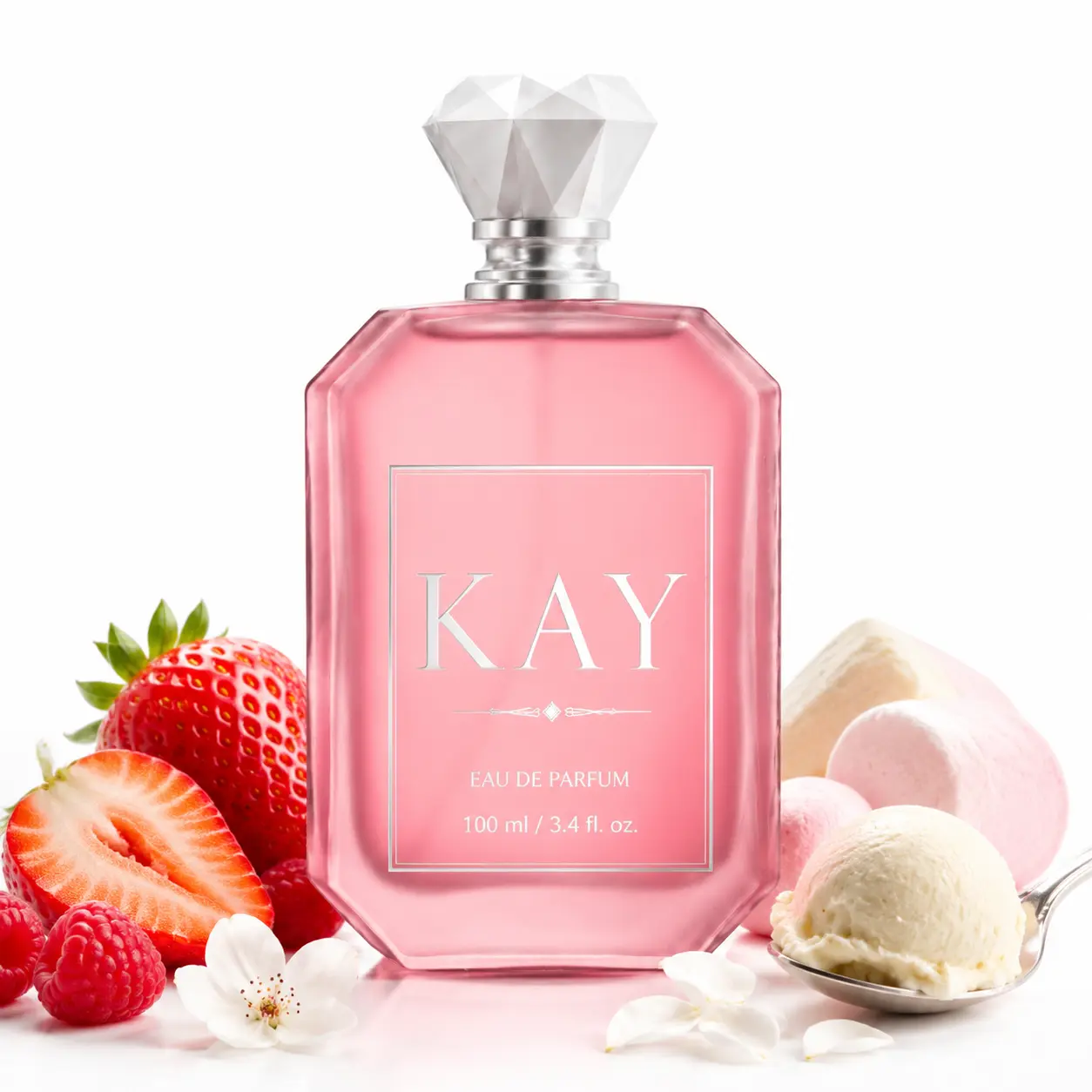 Pink Strawberry White Floral Accords Eau de Parfum 100ml (3.4 fl oz) | Fruity Gourmand Floral Scent | Long Lasting Women’s Perfume, Perfume for Women, Perfumes para mujer, My Smell Perfume, Perfumes para mujeres | Cruelty-Free Philosophy