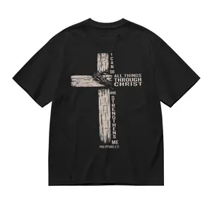 Faith Based Philippians 4:13 Cross Tee – Double Sided Design for Church and Life
