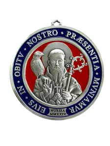 Metal Saint Benedict Medallion – 6 Inches – 1.16 lbs  Abbazia di San Benedetto in Monte, Norcia)