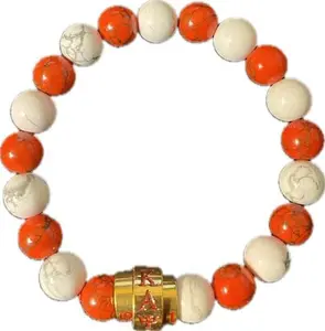 Kappa Alpha Psi Durable Stretchy Beaded Bracelet - White and Red
