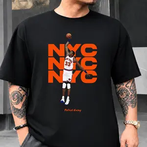 Patrick Ewing NYC T-Shirt, Vintage 90s Varsity Graphic Tee, New York Hoops Fans, Summer Game Day Outfit