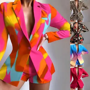 Cross-Border 2024 Women's Fashion New Set Elegant Commuting Casual Blazer Shorts Two-Piece Set