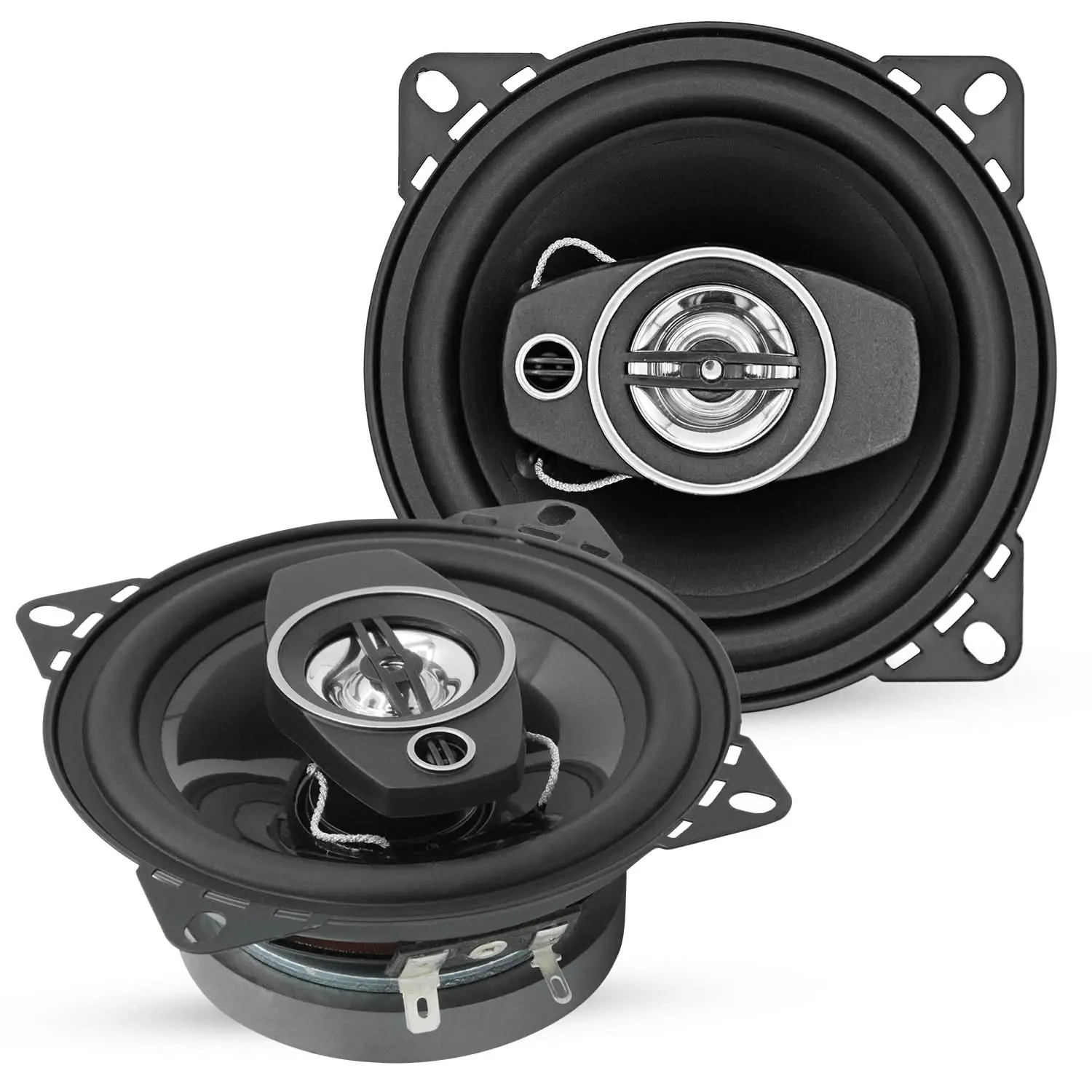 5Core Coaxial Door Car Speakers 4” Pair 250W 4Ohm 2 Way Component Subwoofer Audio w Super Tweeter Car Stereo Upgrade Stereo System