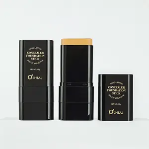 O'CHEAL 5-Color Dual-Ended Eraser Foundation Stick 10ml - Creamy Concealer for Acne Marks & Highlighting, Temple Shadow Fixer, Smooth Application, Flawless Finish, 01#Ivory