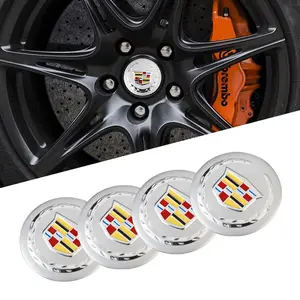 4Pcs 56MM Car Wheel Hub Cap Center Sticker Emblem Auto Badge Decal Accessories For Cadillac Escalade CTS ATS XTS CT4 CT5 XT5 XT4 XT6 CT6 Lyriq SRX ELR Celestiq EXT XLR Car Stickers