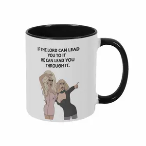 If The Lord Can Lead You To It He Can Lead You Through It Quote Mug (11oz/15oz) Faith Friendship Inspirational Print Christian Encouragement Coffee Cup Positive Affirmation Gift for Home Office Church Prayer Moments
