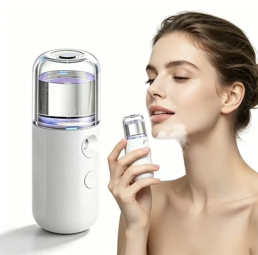 Facial Mini Hydrating Peeling Device - 1 Plastic-Body Rechargeable Portable Moisturizing Tool for On-the-Go Skincare, Suitable for All Skin Types