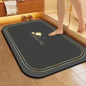 Diatomite Floor Mat, Household Anti-Slip Bathroom Absorbent Quick-Drying Plain Rectangle Rug, Water Resistant Hand Wash Only Home Decor Doorway Accessory
