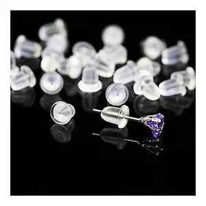 Silicone Earring Backs, 200 Pieces Clear Hypoallergenic Stoppers for Stud, Post, Hoop, Fishhook Earrings