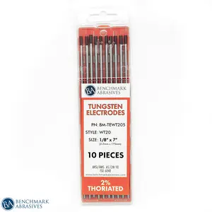 2% Thoriated Tungsten Electrode (Red, WT20) - 10 Pack