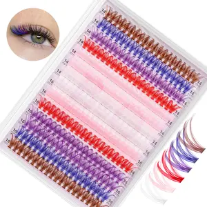6 Color Mixed Lash Clusters B&Qaugen DIY Eyelash Extensions,280 pcs party Lashes 14-16mm mix Natural Eyelash Clusters Wispy Individual Lashes at Home Vacation Lash Game Changer Christmas Gift