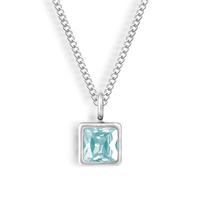 Silver Waterproof, Blue Topaz - December CZ