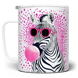 LOFTIPOP Fun Retro Zebra Mug, Cute Pop Animal Lover Cup Drinkware, Designed and Printed in the USA by Loftipop