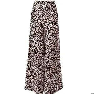 INAWLYWomen sLeopardPrintWideLegPants