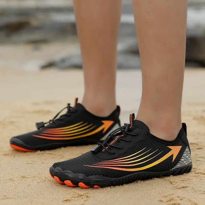 Brand GGOR Men'S Non-Slip Indoor Training Shoes with Sticky Rubber  & Lateral Support - Breathable Fabric Lining, EVA Cushioned In for Gym Floor, HIIT, Yoga, Pilates - Low-Top Design, Gym Footwear, Sleek Sporty Look, Durable Sportswear