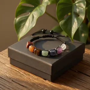 7-Chakra Healing Crystal Bracelet — Adjustable Beaded Yoga Stone Bracelet for Meditation, Relaxation, and Anxiety Relief