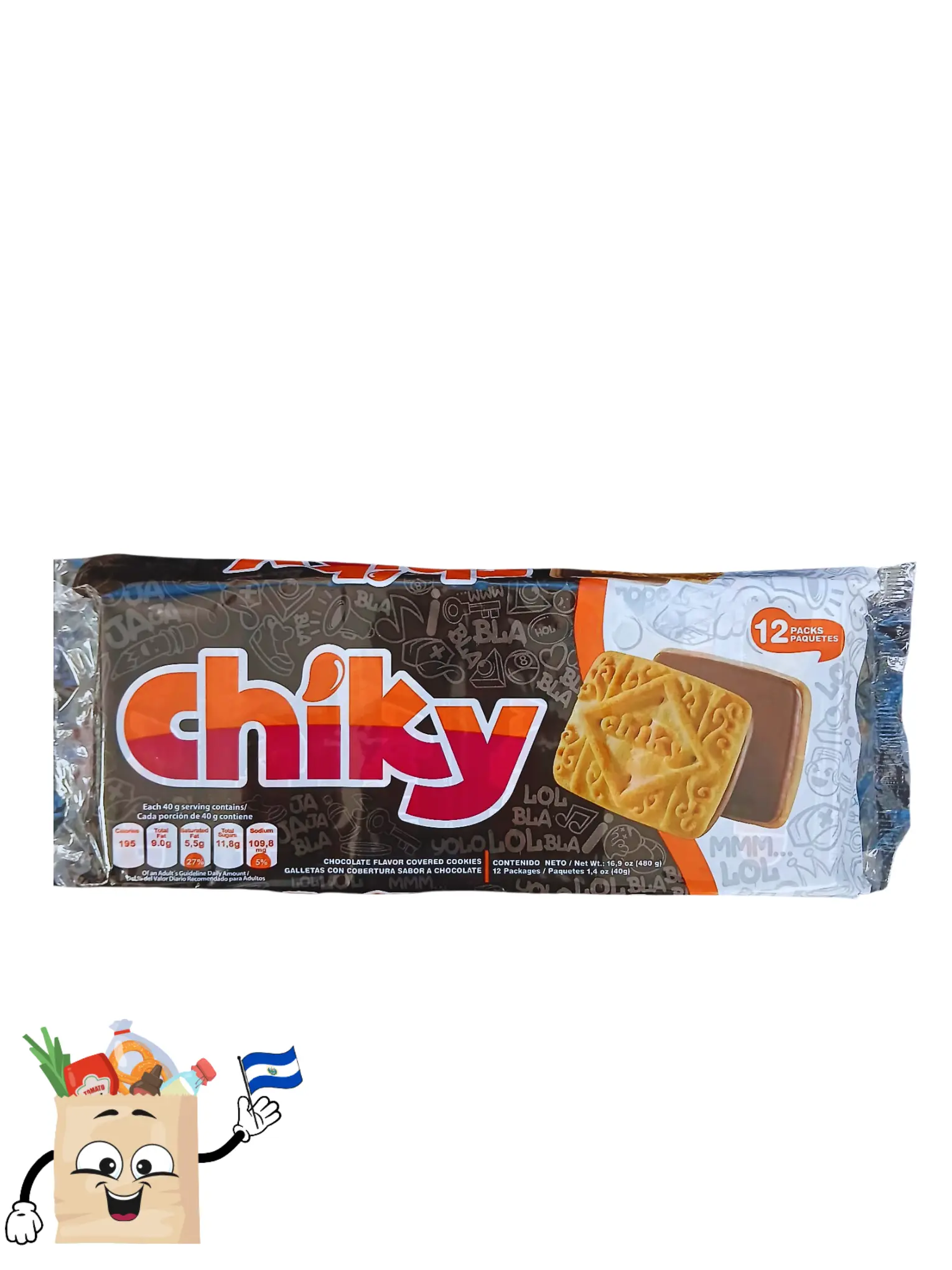 Chiky Galletas Chiky Cookies 12 Unidades from El Salvador - 12 Pack of Cookies from El Salvador Brand