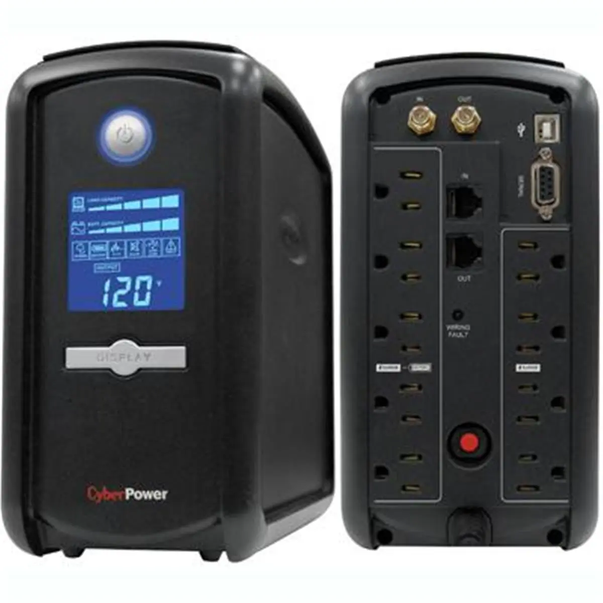 Cyberpower 850VA 510W Greenpower UPS, Automatic Voltage Regulation (AVR), Intelligent LCD Diagnostic Display, RJ11/45 & Coax Protection