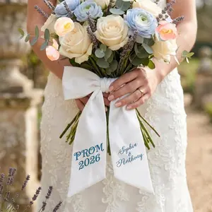 Personalized Prom Couple Bouquet Sash, Custom Name Couple Decoration