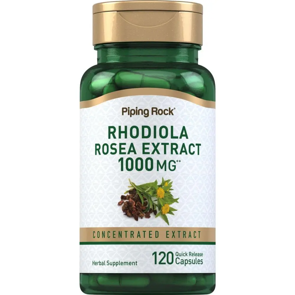 Piping Rock Rhodiola Rosea Extract Supplement | 1000mg | 120 Capsules | Concentrated Herbal Root | Non-GMO, Gluten Free