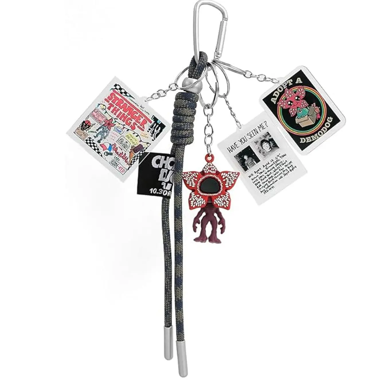 H.ebony 5Pcs Stranger 5 Keychains for Women Men, Movie Theme Keychain, Car Charms Backpack Key Key Chain Accessories Wristlet Chain