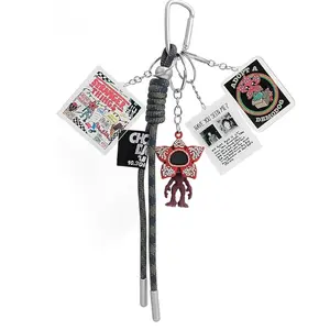 H.ebony 5Pcs Stranger 5 Keychains for Women Men, Movie Theme Keychain, Car Charms Backpack Key Key Chain Accessories Wristlet Chain