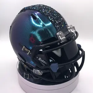 Chameleon Mini Football Helmet - Galaxy Crystals, Black Visor, Facemask
