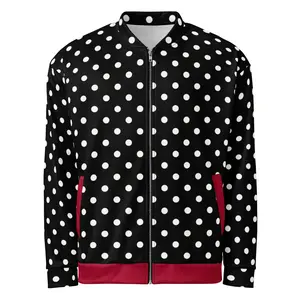 Polka Dot All-Over Print Bomber Jacket – Women's Fleece-Lined Streetwear | ViNTELNY