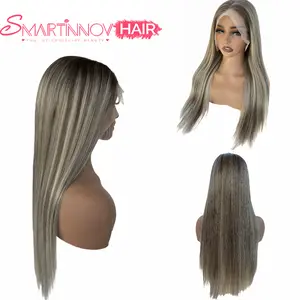 Human Hair Balayage Ash Brown 32 Inch Lace Front Wigs 13x6 HD |Pre Plucked | 150% Density Highlights | Silky Hair – Perfect For Outdoor Party